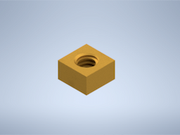 SQUARE NUT, 1/2"-10 LH ACME BRASS
